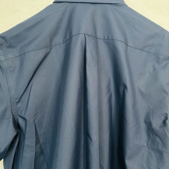 Roundtree & York Button Up Shirt Men L Tall Navy Travel Smart Office Classic NWT - Picture 11 of 13
